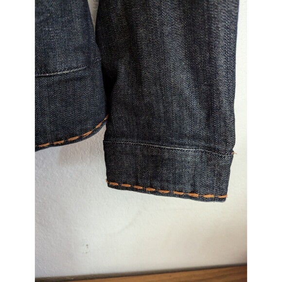 Venezia Womens Jacket Blue Dark Denim Stitch Buttons Pockets Stretch Size 18/20 - Picture 6 of 8